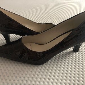 Cabrizia Bronze Snakeskin “Holly” Heels Size 7M